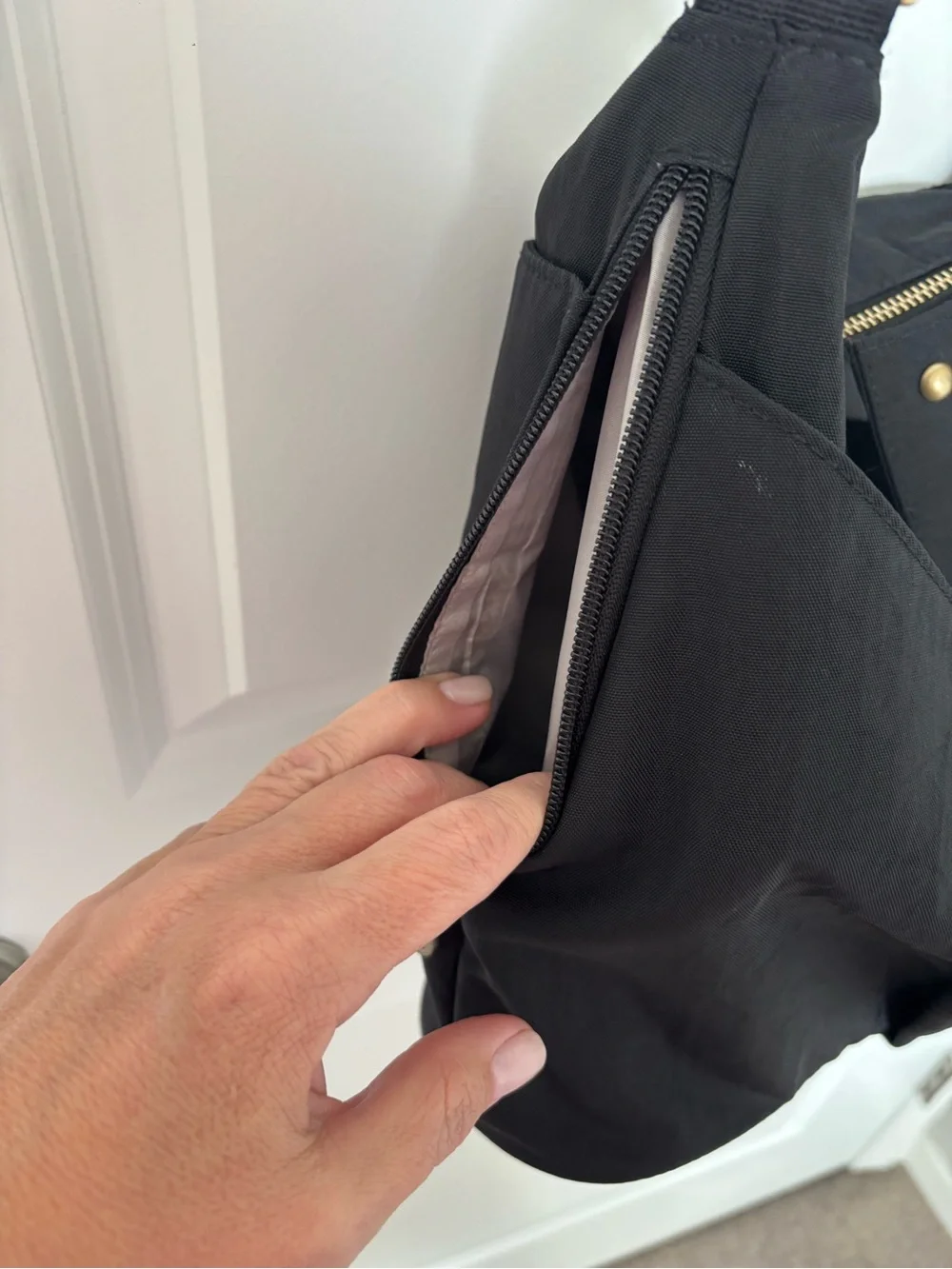 Baggallini Black Shoulder Bag with Gold Turn-Lock